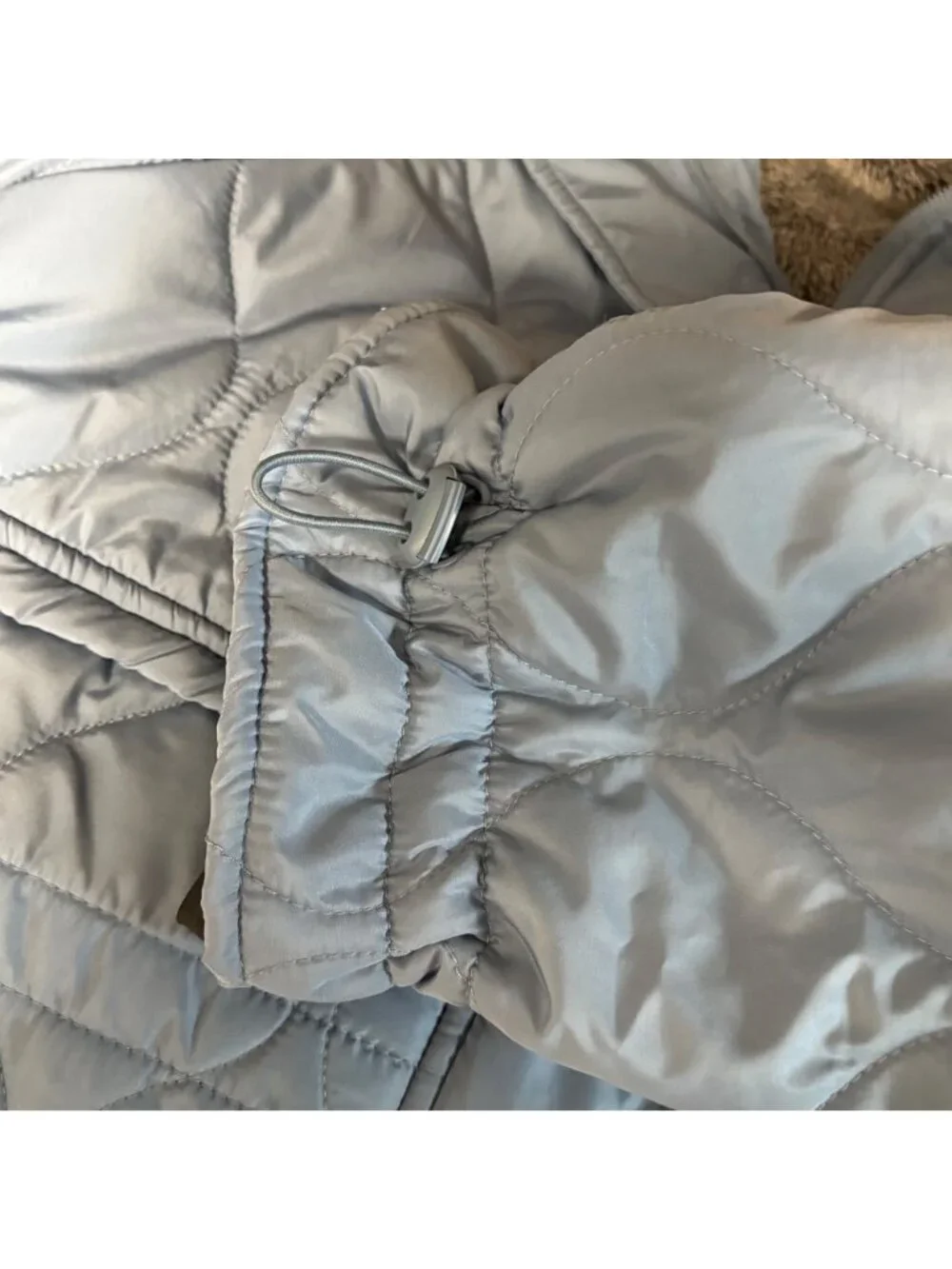 Sporto Womens Plus 1X Blue Quilted Coat Faux Fur Lined Winter Anorak Jacket
